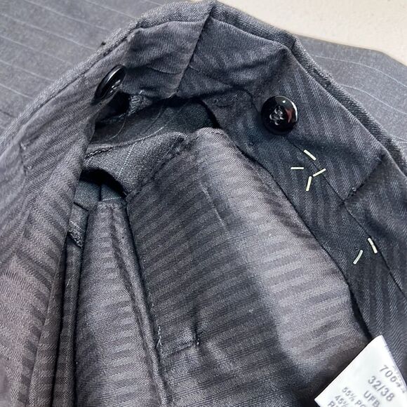 Wall Street Wool Blend dark gray pinstripe Dress Pants 33/38 NWT - Picture 7 of 8
